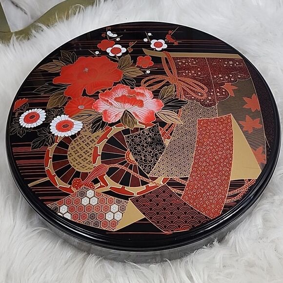 Vintage Lacquerware Bento Hors de houvre Snack Tray with Lid Yamanaka - Picture 3 of 9